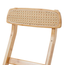 Load image into Gallery viewer, Bamboo Folding Bar Stool Counter Height Dining Chair with Backrest and Footrest