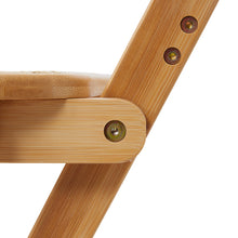 Load image into Gallery viewer, Bamboo Folding Bar Stool Counter Height Dining Chair with Backrest and Footrest