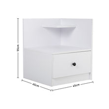 Load image into Gallery viewer, Urban Style Bedside Table with Drawer and Open Shelf Wooden Nightstand