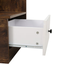 Load image into Gallery viewer, Urban Style Bedside Table with Drawer and Open Shelf Wooden Nightstand