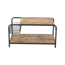 Load image into Gallery viewer, Industrial Wooden Coffee Table with Wire Basket Storage Top Coffee Tables Living and Home