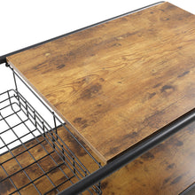 Load image into Gallery viewer, Industrial Wooden Coffee Table with Wire Basket Storage Top Coffee Tables Living and Home