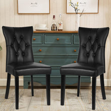 Load image into Gallery viewer, 92cm Height Set of 2 Faux Leather Dining Chairs Buttoned High Back Side Chairs Dining Chairs Living and Home