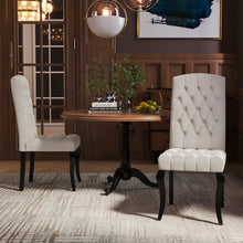 Load image into Gallery viewer, Set of 2 Linen Buttoned Dining Chairs Dining Chairs Living and Home