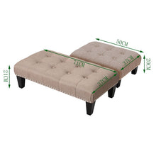 Load image into Gallery viewer, Linen Cotton Beige Footstool Living and Home