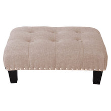 Load image into Gallery viewer, Linen Cotton Beige Footstool Living and Home