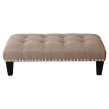 Load image into Gallery viewer, Linen Cotton Beige Footstool Living and Home