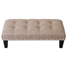 Load image into Gallery viewer, Linen Cotton Beige Footstool Living and Home