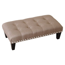 Load image into Gallery viewer, Linen Cotton Beige Footstool Living and Home