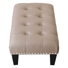 Load image into Gallery viewer, Linen Cotton Beige Footstool Living and Home