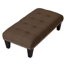 Load image into Gallery viewer, Vintage Button-tufted Rectangular Linen Footstool Set Living and Home
