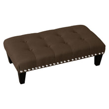 Load image into Gallery viewer, Vintage Button-tufted Rectangular Linen Footstool Set Living and Home