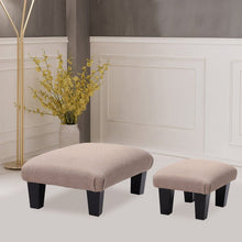 Load image into Gallery viewer, Non-Slip Linen Cotton Beige Footstool Living and Home