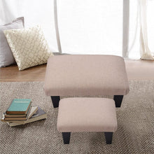 Load image into Gallery viewer, Non-Slip Linen Cotton Beige Footstool Living and Home