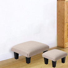 Load image into Gallery viewer, Non-Slip Linen Cotton Beige Footstool Living and Home