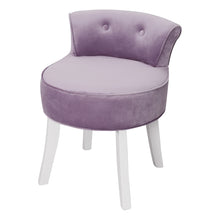 Load image into Gallery viewer, Upholstered Velvet Vanity Dressing Table Stool with Low Backrest