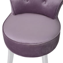 Load image into Gallery viewer, Upholstered Velvet Vanity Dressing Table Stool with Low Backrest