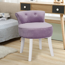Load image into Gallery viewer, Upholstered Velvet Vanity Dressing Table Stool with Low Backrest
