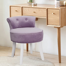 Load image into Gallery viewer, Upholstered Velvet Vanity Dressing Table Stool with Low Backrest