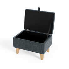 Load image into Gallery viewer, Linen Upholstered Storage Ottoman Footstool