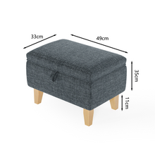 Load image into Gallery viewer, Linen Upholstered Storage Ottoman Footstool