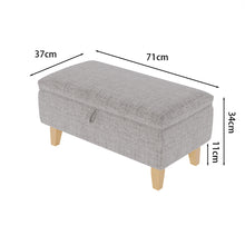 Load image into Gallery viewer, Linen Upholstered Storage Ottoman Footstool