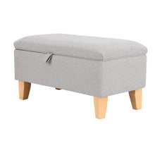 Load image into Gallery viewer, Linen Upholstered Storage Ottoman Footstool Living and Home