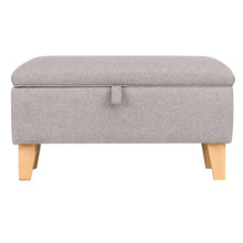 Load image into Gallery viewer, Linen Upholstered Storage Ottoman Footstool Living and Home