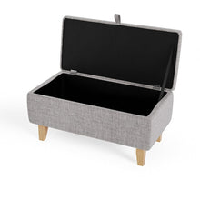 Load image into Gallery viewer, Linen Upholstered Storage Ottoman Footstool Living and Home