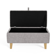 Load image into Gallery viewer, Linen Upholstered Storage Ottoman Footstool Living and Home