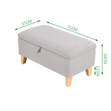 Load image into Gallery viewer, Linen Upholstered Storage Ottoman Footstool Living and Home