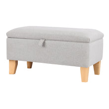 Load image into Gallery viewer, Linen Upholstered Storage Ottoman Footstool