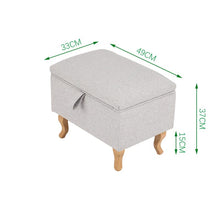 Load image into Gallery viewer, Linen Upholstered Storage Ottoman Footstool Living and Home