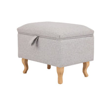 Load image into Gallery viewer, Linen Upholstered Storage Ottoman Footstool Living and Home