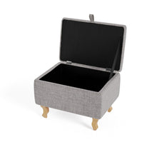 Load image into Gallery viewer, Linen Upholstered Storage Ottoman Footstool Living and Home