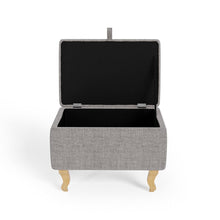 Load image into Gallery viewer, Linen Upholstered Storage Ottoman Footstool Living and Home