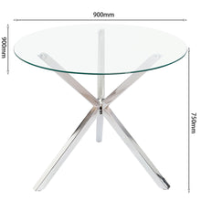 Load image into Gallery viewer, Dining Table Round Tempered Glass Coffee Table