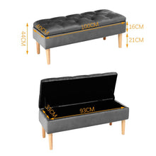 Load image into Gallery viewer, 100cm Grey Velvet Upholstered Storage Bench Storage Footstools & Benches Living and Home