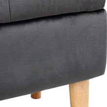 Load image into Gallery viewer, 100cm Grey Velvet Upholstered Storage Bench Storage Footstools & Benches Living and Home
