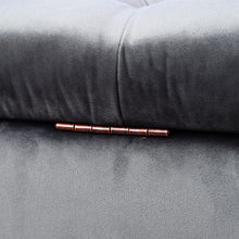 Load image into Gallery viewer, 100cm Grey Velvet Upholstered Storage Bench Storage Footstools & Benches Living and Home
