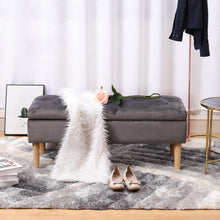 Load image into Gallery viewer, 100cm Grey Velvet Upholstered Storage Bench Storage Footstools & Benches Living and Home