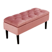Load image into Gallery viewer, 100cm Grey Velvet Upholstered Storage Bench Storage Footstools & Benches Living and Home