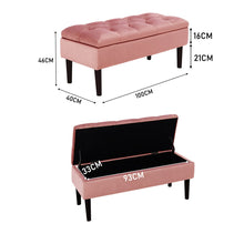 Load image into Gallery viewer, 100cm Grey Velvet Upholstered Storage Bench Storage Footstools & Benches Living and Home