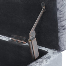 Load image into Gallery viewer, 100cm Wide Grey Velvet Upholstery Storage Bench Footstool Storage Footstools & Benches Living and Home