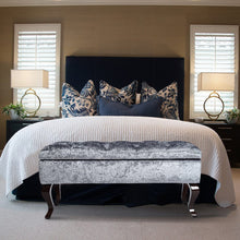 Load image into Gallery viewer, 100cm Wide Grey Velvet Upholstery Storage Bench Footstool Storage Footstools & Benches Living and Home