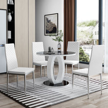 Load image into Gallery viewer, Set of White Electroplated Dining Chairs in PVC Living and Home