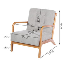 Load image into Gallery viewer, Wood Single Sofa Lounge Chair with Cushion Lounge Chairs Living and Home