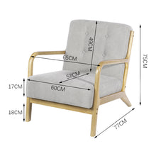 Load image into Gallery viewer, Solid Wooden Frame Upholstered Tufted Armchair