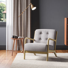 Load image into Gallery viewer, Solid Wooden Frame Upholstered Tufted Armchair