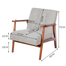Load image into Gallery viewer, Wood Single Sofa Lounge Chair with Cushion Lounge Chairs Living and Home